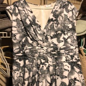 EShakti White Full Length Zebra Design Dress Xl 18